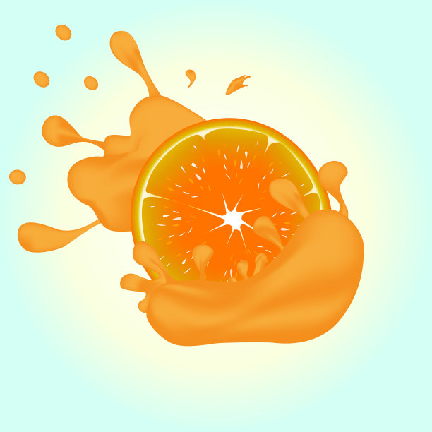 横幅上有橘子和喷溅果汁图片下载