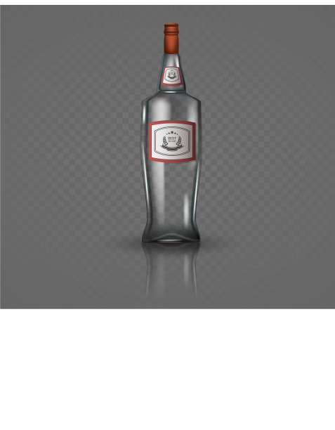带有螺旋盖的玻璃伏特加酒瓶图片下载