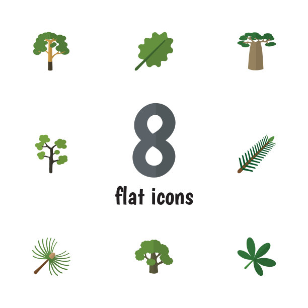 平坦的图标自然套云杉叶桤木图片下载