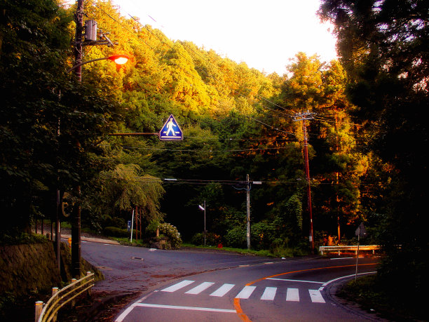 日本安静的人行横道。图片下载