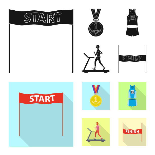 运动和获胜者标志集图片下载