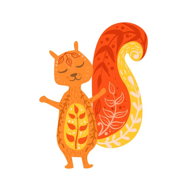 松鼠放松卡通野生动物与封闭图片下载