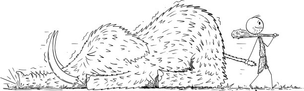 卡通史前人类或穴居人拉图片下载