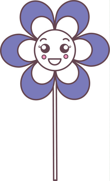 可爱的花朵装饰卡通人物图片下载