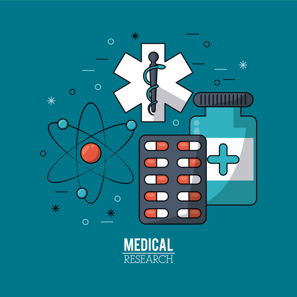 彩色医学研究海报与生命之星图片下载