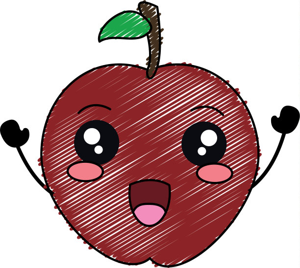 苹果鲜果卡哇伊性格图片下载