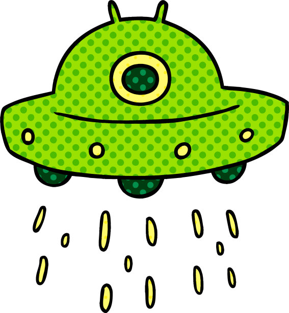 一艘外星飞船的卡通涂鸦图片下载