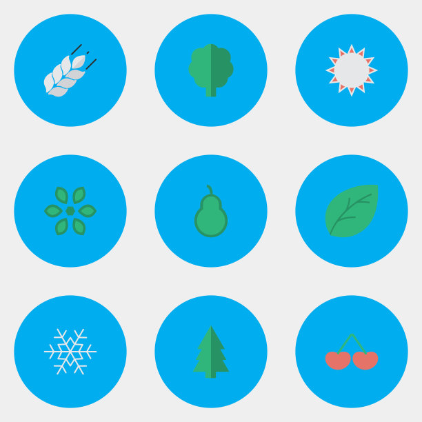 一组简单的花园图标图片下载