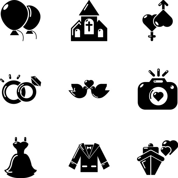 庆祝其余图标设置简单的风格图片下载