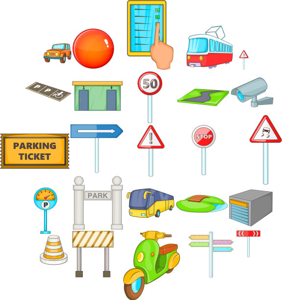 地图导航图标设置卡通风格图片下载