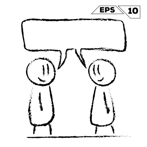 简笔画对话2男人与说话泡泡图片下载