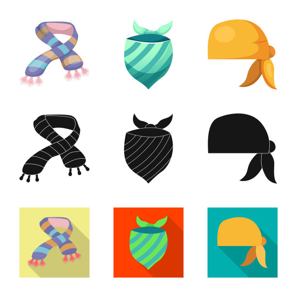 孤立的对象围巾和披肩图标图片下载