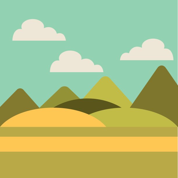 田野景观孤立图标图片下载