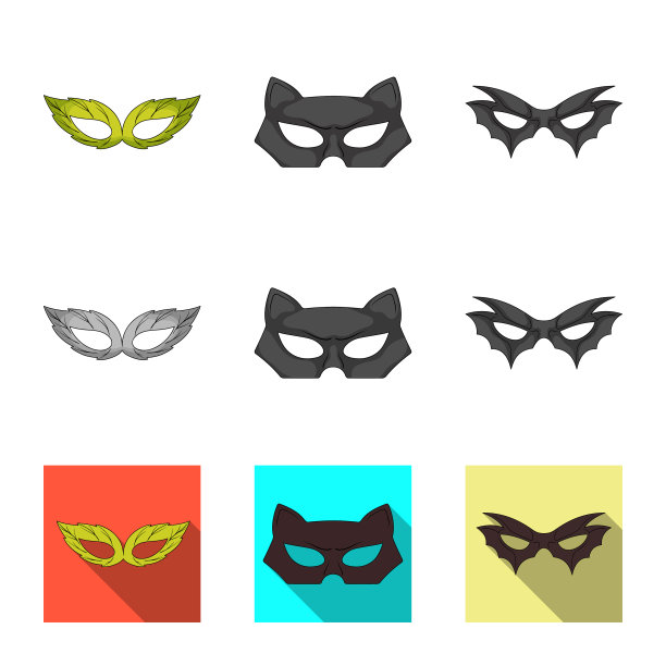 隔离对象的英雄和掩码符号收集图片下载