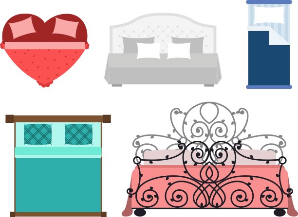 床上图标孤立图片下载