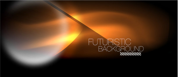 模糊的霓虹灯发光的圆形形状抽象图片下载