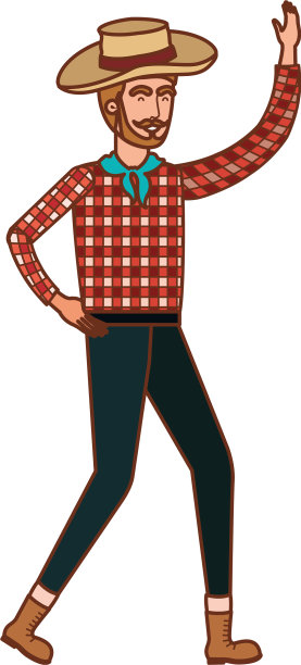 农夫戴着草帽跳舞图片下载