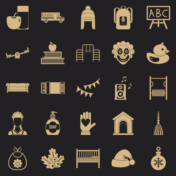 幼儿园图标设置简单的风格图片下载