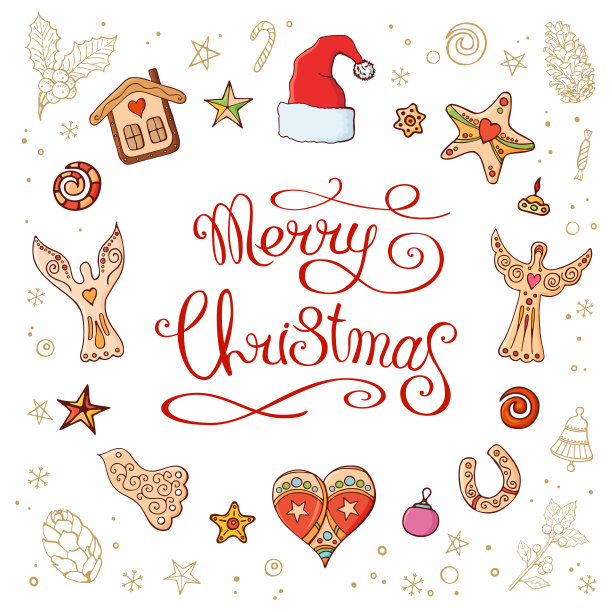 用圆圈制成的圣诞装饰元素图片下载