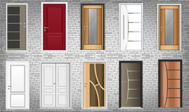 收集彩色房间门图标图片下载