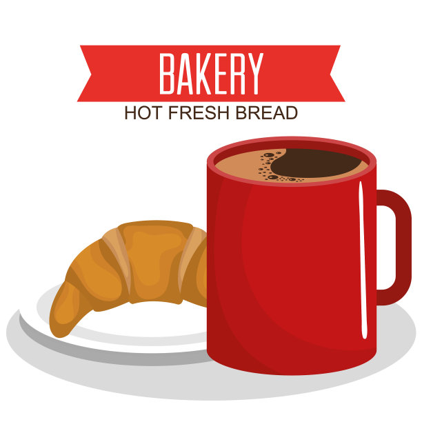 咖啡和面包，美味的早餐图片下载
