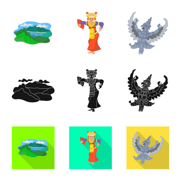 孤立的对象和旅行符号集和图片下载