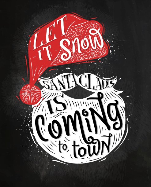 圣诞老人海报粉笔图片下载