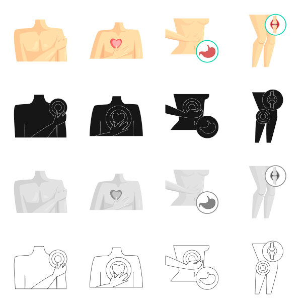 设计医院和渲染图标集图片下载