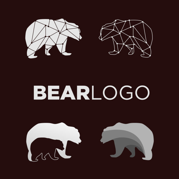 熊几何标志设计图标元素图片下载