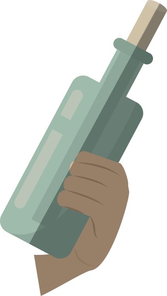 手拿水瓶与信水图片下载