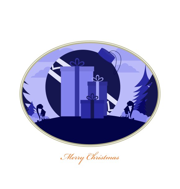 有可爱精灵的复古卡片圣诞快乐图片下载