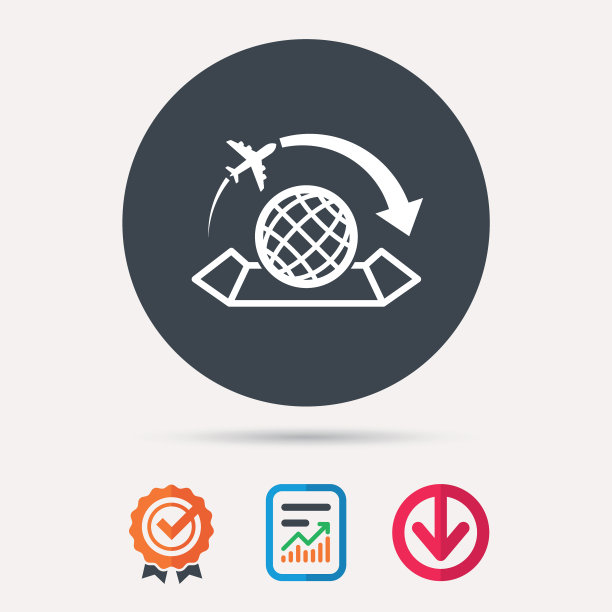 世界地图图标飞机旅行标志图片下载