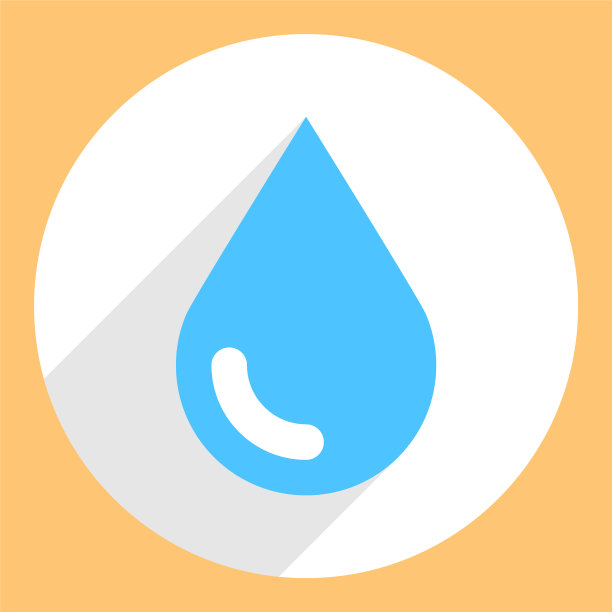 蓝色水滴标志圆形图标图片下载