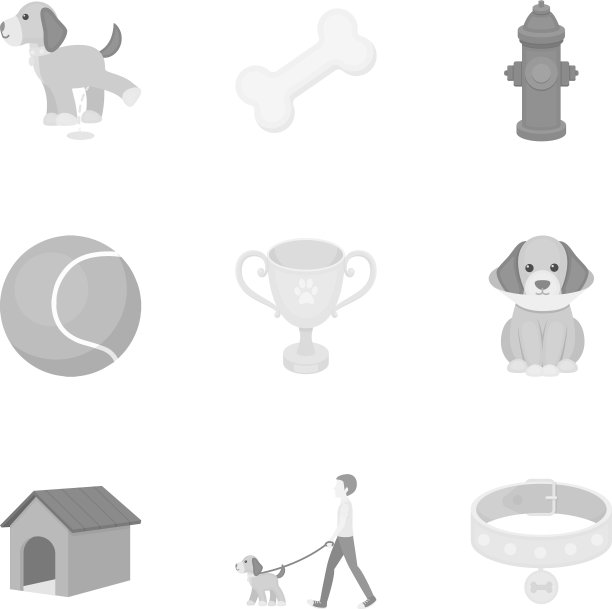 狗设备设置图标在黑白风格大图片下载