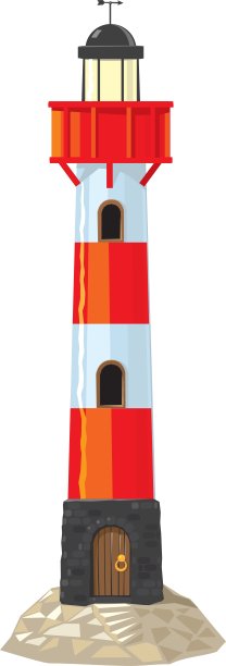 灯塔建在岩石上图片下载