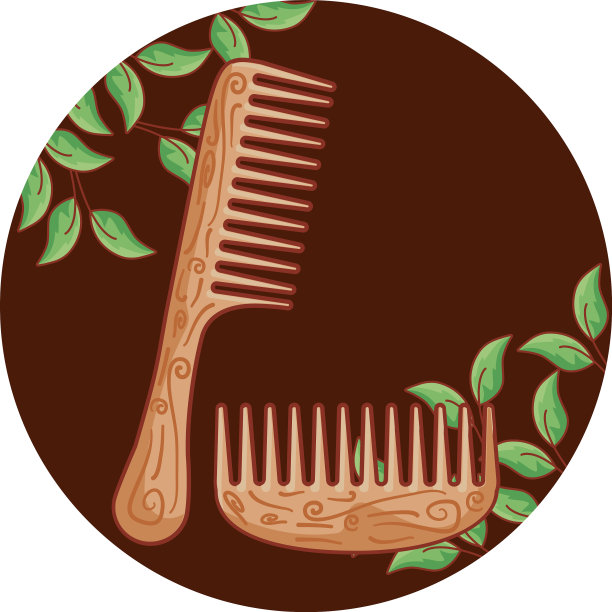 把梳子放在木框里图片下载