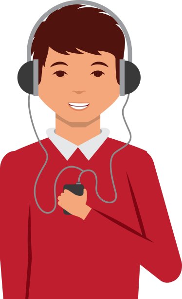 戴着耳机的年轻人图片下载