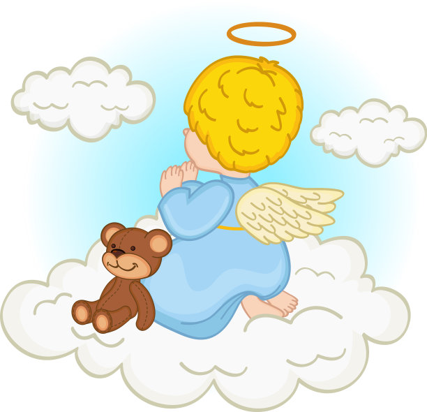 天使宝贝男孩在云端图片下载