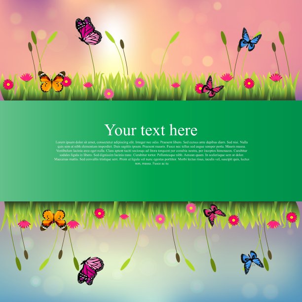 旗帜上有草和花图片下载