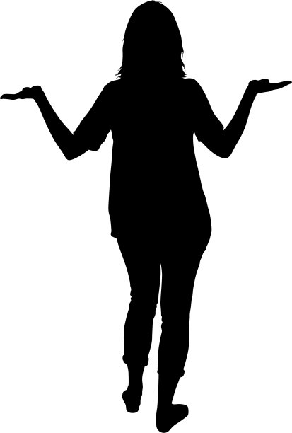 人们站在白色背景上的剪影图片下载