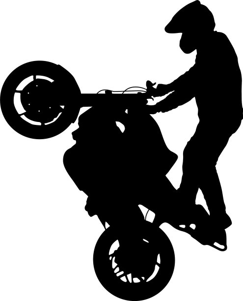剪影骑手参加摩托车越野赛图片下载