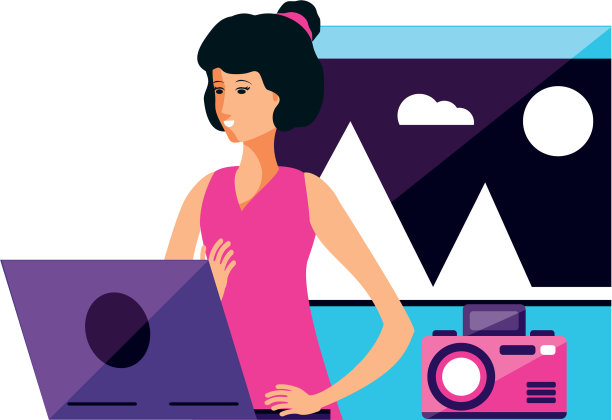 用笔记本电脑拍照的女人图片下载