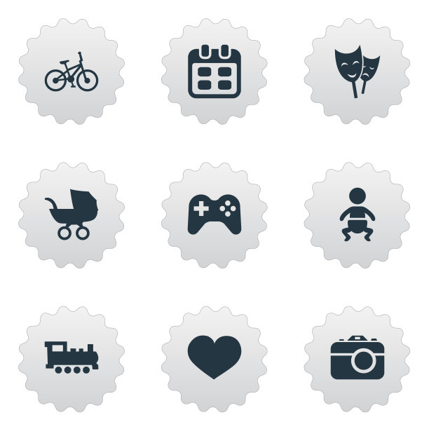 一套简单的生日图标图片下载