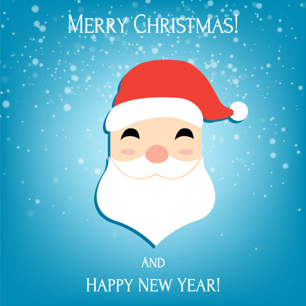 可爱的圣诞老人头，圣诞快乐图片下载