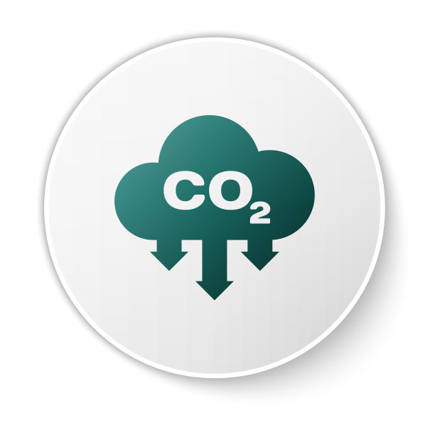 绿色二氧化碳排放在云图标隔离上图片下载