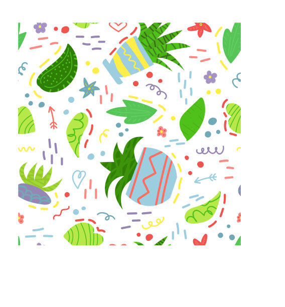 可爱的无缝模式与室内植物图片下载