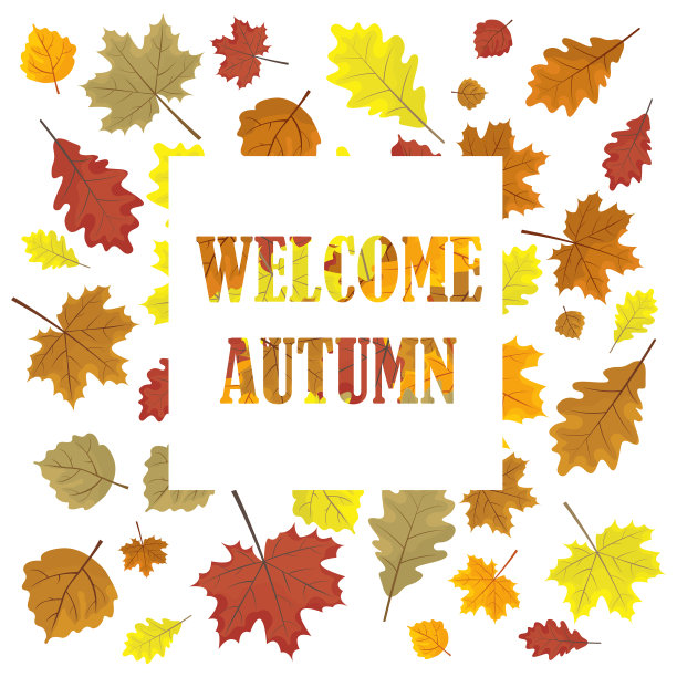 欢迎秋日销售旗帜与叶叶我图片下载