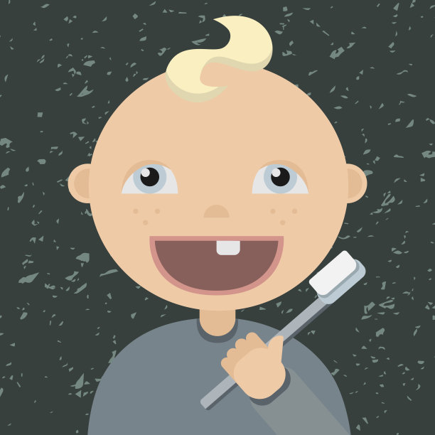 卡通婴儿刷牙图片下载