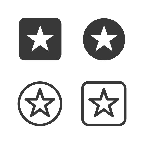 星形图标填充和轮廓样式图片下载