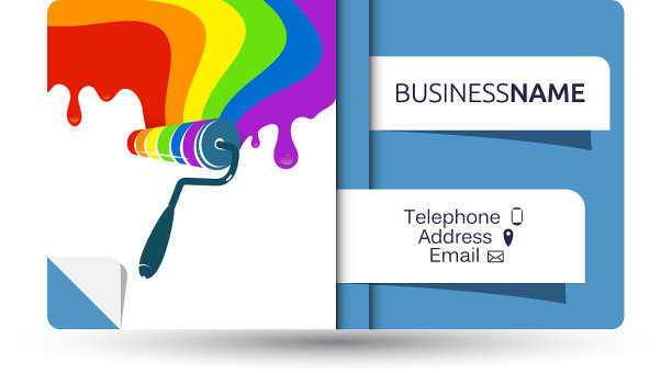 用滚轴涂漆的名片图片下载